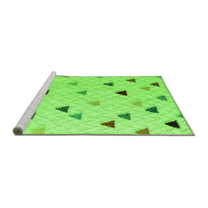 Sideview of Machine Washable Solid Green Modern Area Rugs, wshabs4462grn