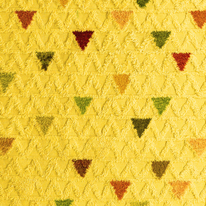 Machine Washable Solid Yellow Modern Rug, wshabs4462yw