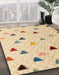 Machine Washable Abstract Brown Gold Rug in a Family Room, wshabs4462
