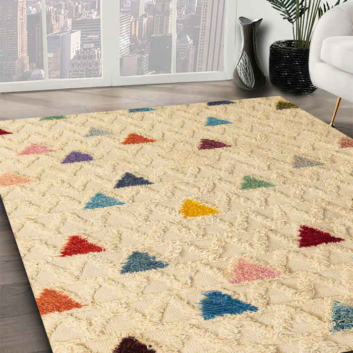 Machine Washable Abstract Brown Gold Rug in a Family Room, wshabs4462