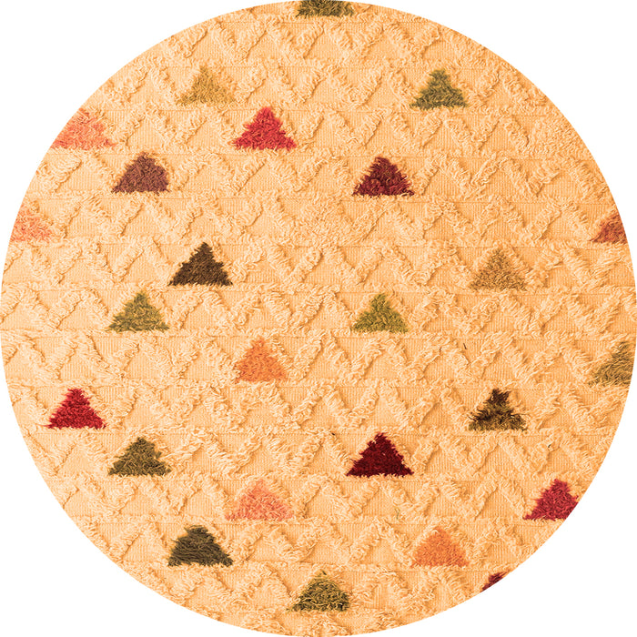 Round Solid Orange Modern Rug, abs4462org