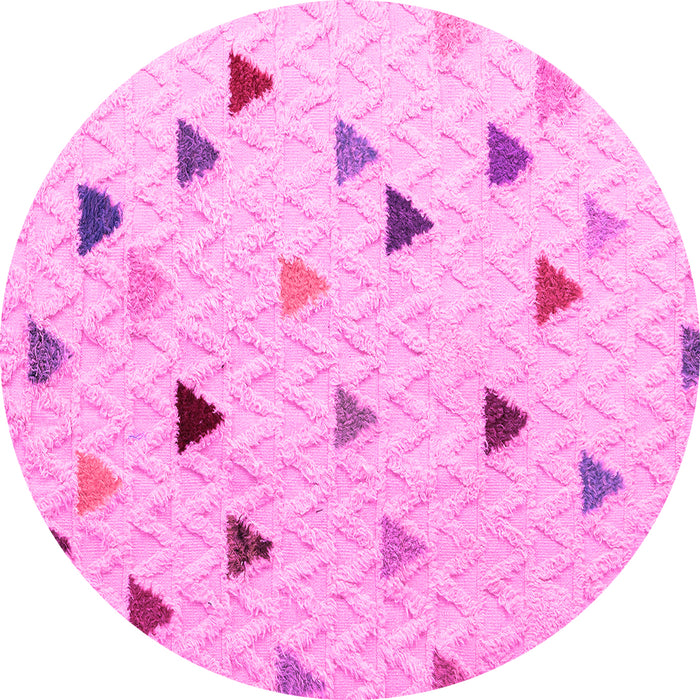 Round Solid Pink Modern Rug, abs4462pnk