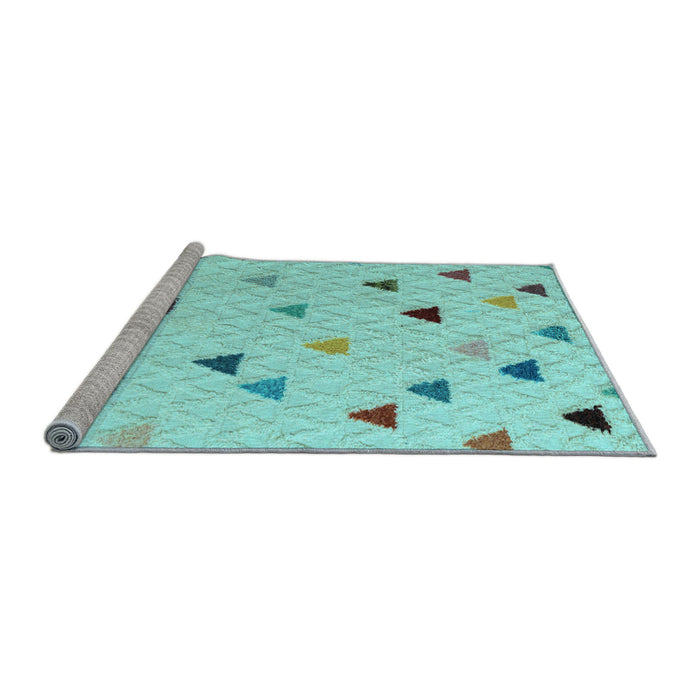 Sideview of Machine Washable Solid Light Blue Modern Rug, wshabs4462lblu
