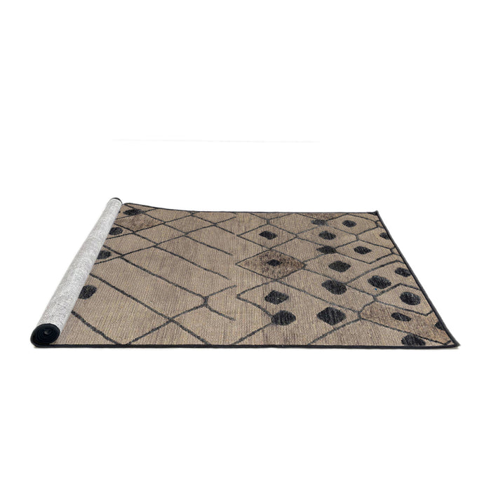 Sideview of Machine Washable Abstract Coffee Brown Rug, wshabs4463