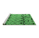 Sideview of Machine Washable Abstract Emerald Green Modern Area Rugs, wshabs4463emgrn