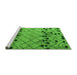 Sideview of Machine Washable Abstract Green Modern Area Rugs, wshabs4463grn