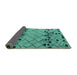 Sideview of Abstract Turquoise Modern Rug, abs4463turq