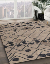 Abstract Coffee Brown Modern Rug, abs4463