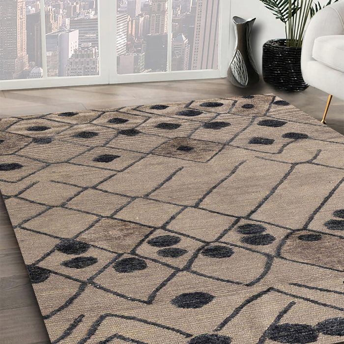 Machine Washable Abstract Coffee Brown Rug in a Family Room, wshabs4463