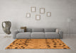 Machine Washable Abstract Orange Modern Area Rugs in a Living Room, wshabs4463org