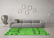 Machine Washable Abstract Green Modern Area Rugs in a Living Room,, wshabs4463grn