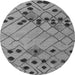 Round Abstract Gray Modern Rug, abs4463gry