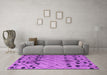 Machine Washable Abstract Purple Modern Area Rugs in a Living Room, wshabs4463pur