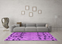 Machine Washable Abstract Purple Modern Rug, wshabs4463pur