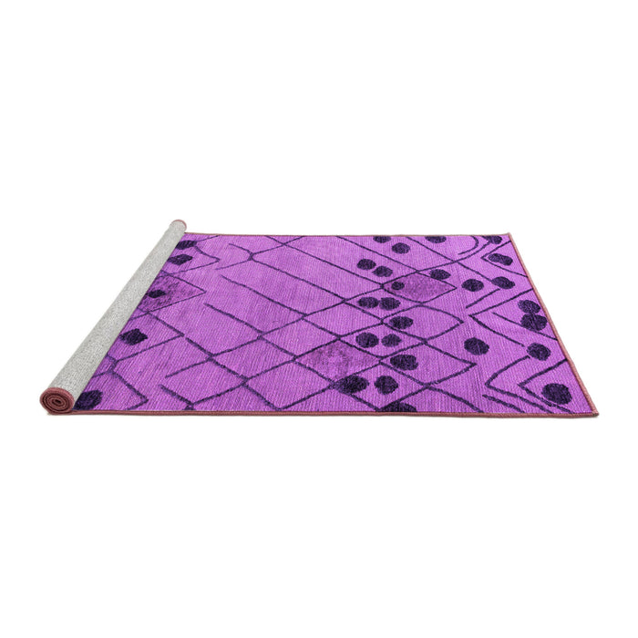Sideview of Machine Washable Abstract Purple Modern Area Rugs, wshabs4463pur