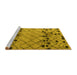 Sideview of Machine Washable Abstract Yellow Modern Rug, wshabs4463yw