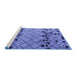 Sideview of Machine Washable Abstract Blue Modern Rug, wshabs4463blu