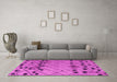 Machine Washable Abstract Pink Modern Rug in a Living Room, wshabs4463pnk