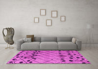 Machine Washable Abstract Pink Modern Rug, wshabs4463pnk