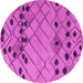 Round Abstract Pink Modern Rug, abs4463pnk