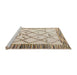 Sideview of Machine Washable Abstract Dark Almond Brown Rug, wshabs4464