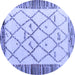 Round Solid Blue Modern Rug, abs4464blu