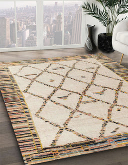 Abstract Dark Almond Brown Solid Rug in Family Room, abs4464