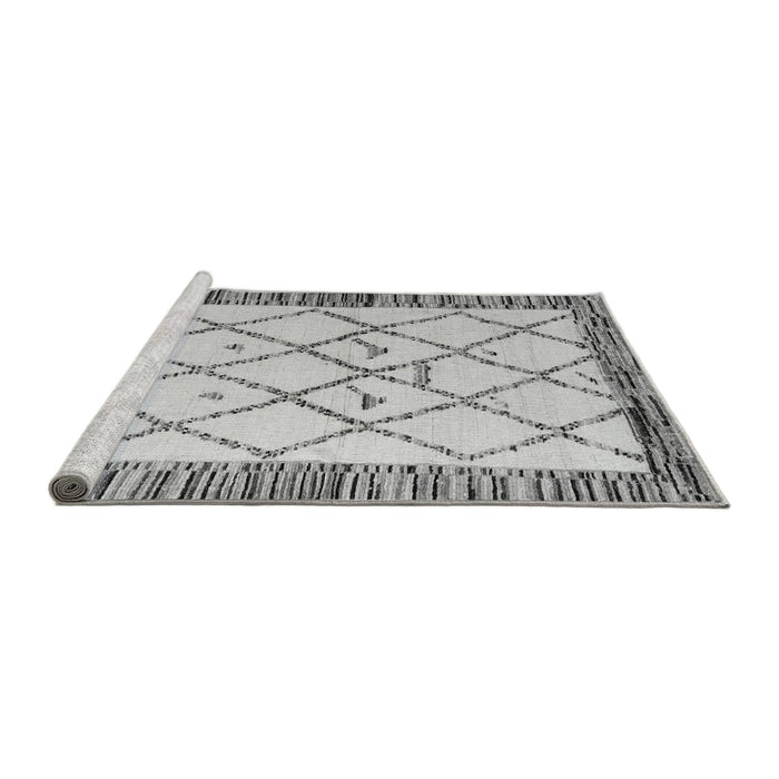 Sideview of Machine Washable Solid Gray Modern Rug, wshabs4464gry