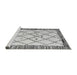 Sideview of Machine Washable Solid Gray Modern Rug, wshabs4464gry