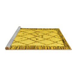 Sideview of Machine Washable Solid Yellow Modern Rug, wshabs4464yw