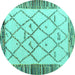 Round Solid Turquoise Modern Rug, abs4464turq