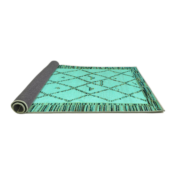 Sideview of Solid Turquoise Modern Rug, abs4464turq