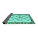 Sideview of Solid Turquoise Modern Rug, abs4464turq