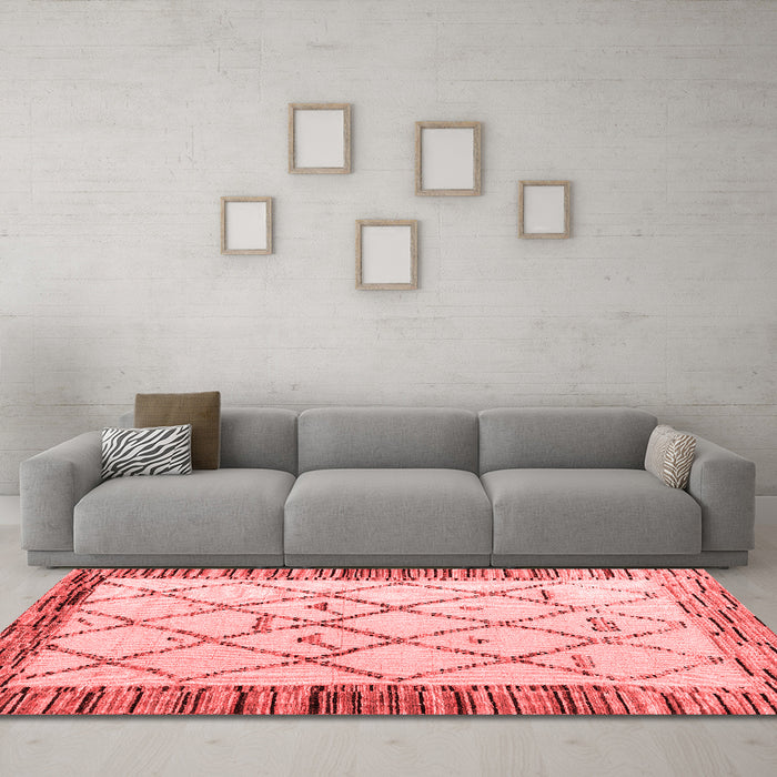 Modern Red Washable Rugs