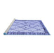 Sideview of Machine Washable Solid Blue Modern Rug, wshabs4464blu