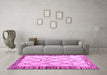 Machine Washable Solid Pink Modern Rug in a Living Room, wshabs4464pnk