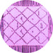 Round Solid Purple Modern Rug, abs4464pur