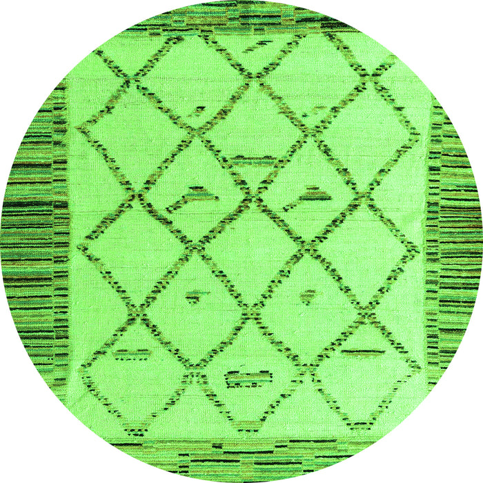 Round Solid Green Modern Rug, abs4464grn