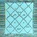 Square Machine Washable Solid Light Blue Modern Rug, wshabs4464lblu