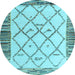 Round Solid Light Blue Modern Rug, abs4464lblu