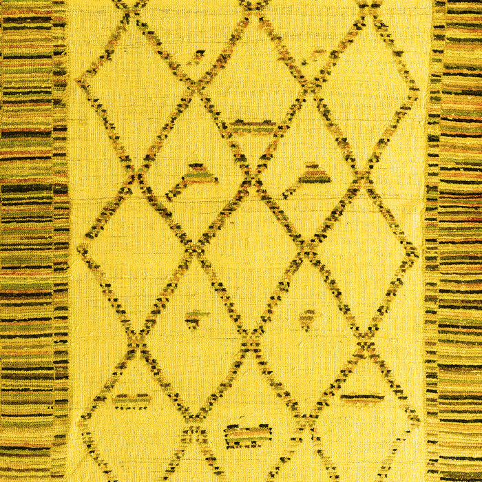 Machine Washable Solid Yellow Modern Rug, wshabs4464yw
