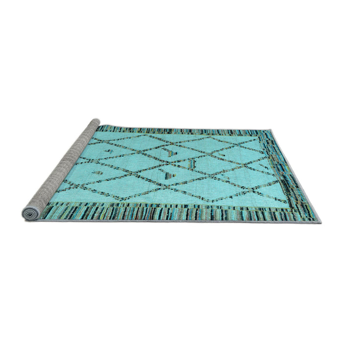 Sideview of Machine Washable Solid Light Blue Modern Rug, wshabs4464lblu