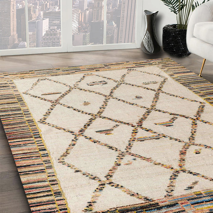 Machine Washable Abstract Dark Almond Brown Rug in a Family Room, wshabs4464
