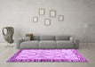 Machine Washable Solid Purple Modern Area Rugs in a Living Room, wshabs4464pur