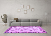 Machine Washable Solid Purple Modern Rug, wshabs4464pur