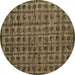 Round Abstract Brown Modern Rug, abs4465brn