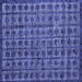 Square Machine Washable Abstract Blue Modern Rug, wshabs4465blu