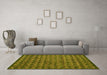 Machine Washable Abstract Yellow Modern Rug in a Living Room, wshabs4465yw