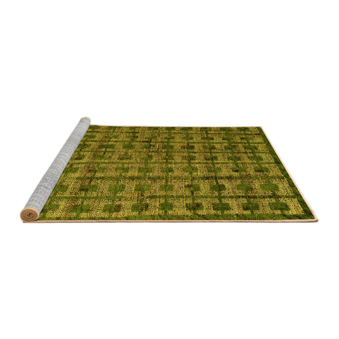 Sideview of Machine Washable Abstract Yellow Modern Rug, wshabs4465yw