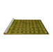 Sideview of Machine Washable Abstract Yellow Modern Rug, wshabs4465yw